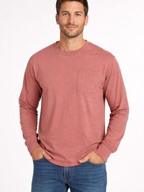 Goodfellow & Co Long-Sleeve Pocket Tee in Dusty Rose